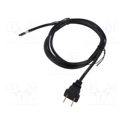 1 pcs x Qualtek Electronics - 221001-01 - Cable, 2x18AWG, NEMA 1-15 (A) plug,wires, PVC, 1.8m, black, 10A