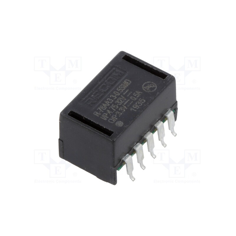 1 pcs x RECOM - R-78AA3.3-0.5SMD - Converter: DC/DC, 1.65W, Uin: 4.75÷32V, Uout: 3.3VDC, Iout: 0.5A, SMD