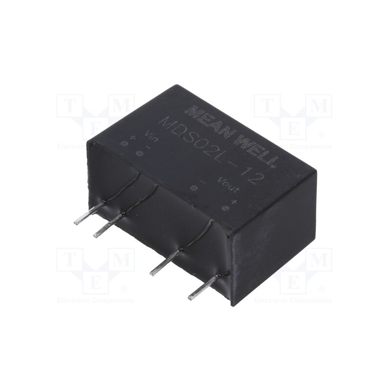 1 pcs x MEAN WELL - MDS02L-12 - Converter: DC/DC, 2W, Uin: 4.5÷5.5V, Uout: 12VDC, Iout: 167mA, SIP7
