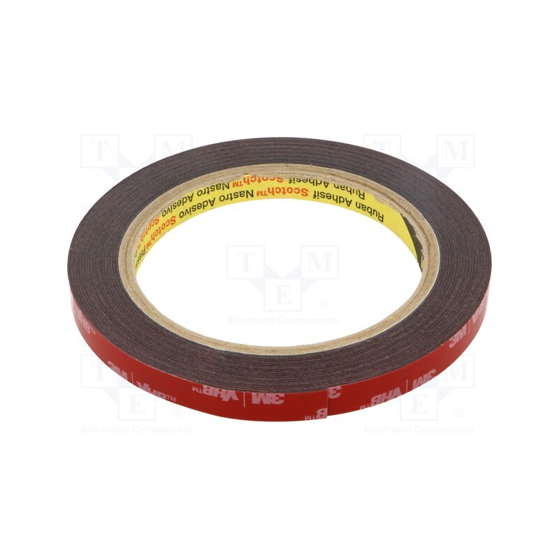 1 rol x 3M - 3M 5925 9MM 5.5M - Tape: fixing, W: 9mm, L: 5.5m, Thk: 600um, acrylic, 93°C,max.149°C
