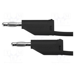 1 pcs x SCHu00dcTZINGER - MFK 15 / 1 / 100 / SW - Test lead, 70VDC, 33VAC, 16A, banana plug 4mm,both sides, Len: 1m