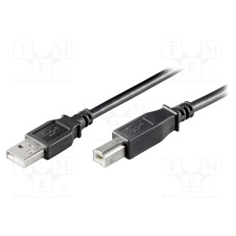 1 pcs x Goobay - 68902 - Cable, USB 2.0, USB A plug,USB B plug, 5m, black, Core: Cu, 480Mbps