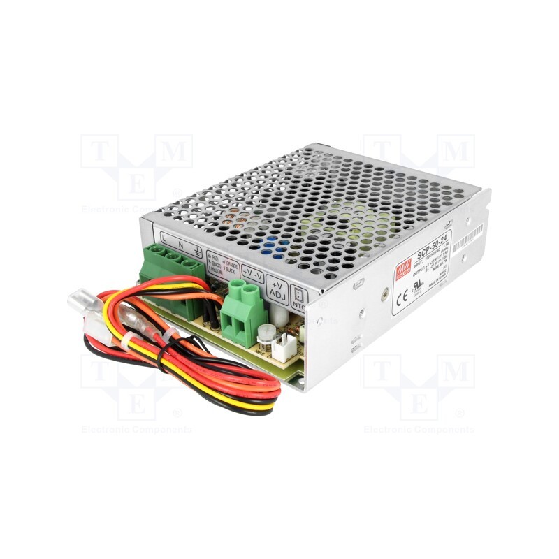 1 pcs x MEAN WELL - SCP-50-24 - Power supply: buffer, for building in,modular, 49.7W, 27.6VDC