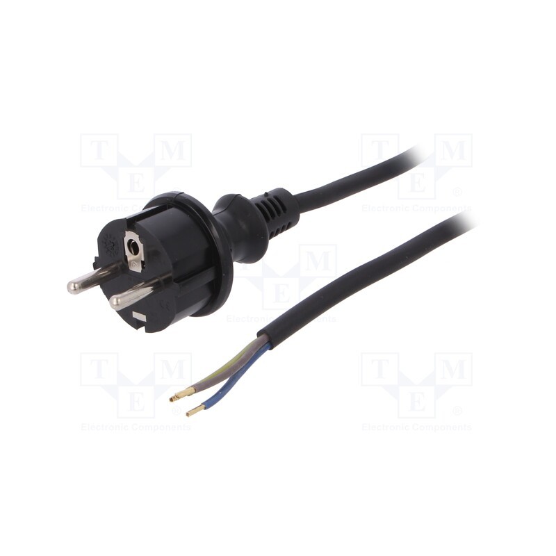 1 pcs x PLASTROL - W-97266 - Cable, 3x1mm2, CEE 7/7 (E/F) plug,wires,SCHUKO plug, rubber, 3m