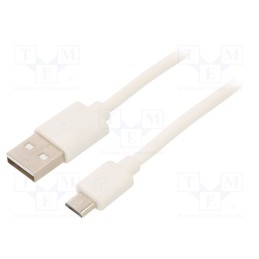 1 pcs x Goobay - 38665 - Cable, USB 2.0, USB A plug,USB B micro plug, 0.5m, white