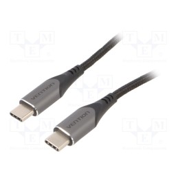 1 pcs x VENTION - TADHF - Cable, USB 2.0, USB C plug,both sides, 1m, black, Core: Cu,tinned