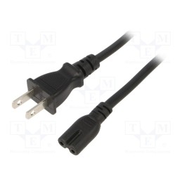 1 pcs x SUNNY - C7J18 - Cable, 2x0.75mm2, IEC C7 female,NEMA 1-15 (A) plug, PVC, 1.8m