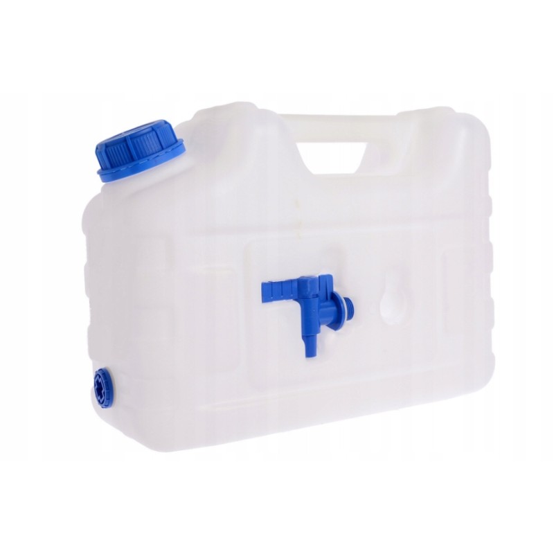Bank container for drinking water, 10 liters certified, with a tap