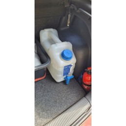 Bank container for drinking water, 10 liters certified, with a tap