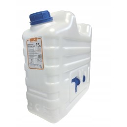 Bank container for drinking water, 15 liters certified, with a tap