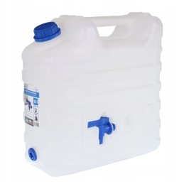 Bank container for drinking water, 15 liters certified, with a tap