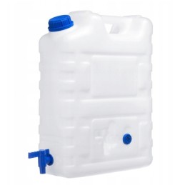 Bank container for drinking water, 20 liters certified, with a tap