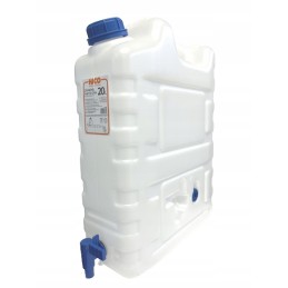 Bank container for drinking water, 20 liters certified, with a tap