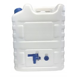 Bank container for drinking water, 20 liters certified, with a tap