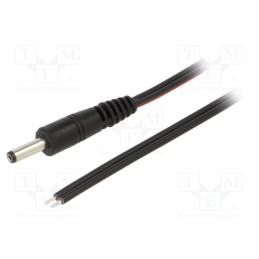 1 pcs x WEST POL - P40-TT-T075-150BK - Cable, 2x0.75mm2, wires,DC 4,0/1,7 plug, straight, black, 1.5m