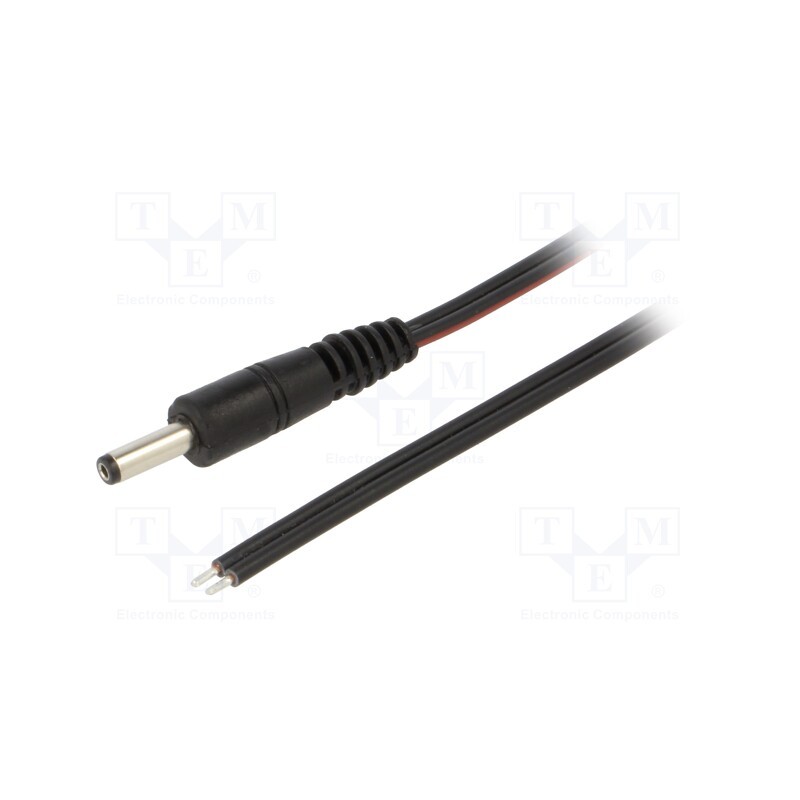 1 pcs x WEST POL - P40-TT-T075-150BK - Cable, 2x0.75mm2, wires,DC 4,0/1,7 plug, straight, black, 1.5m