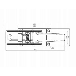 Surface-mounted side lock 267x80 zpl