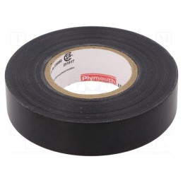 1 rol x PLYMOUTH - PREMIUM 111 19MMX20M BLACK - Tape: electrical insulating, W: 19mm, L: 20m, Thk: 0.18mm, black