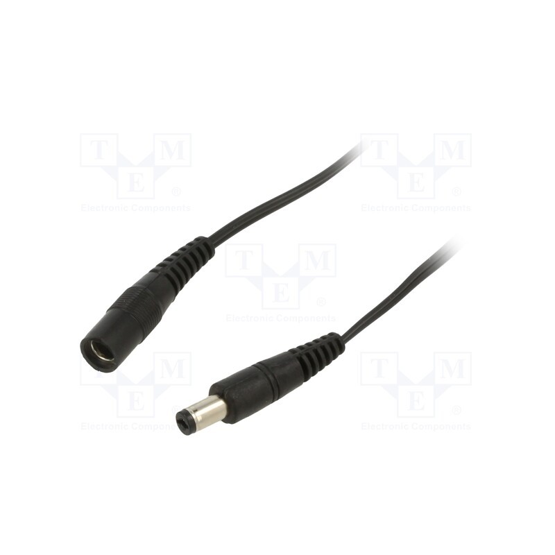 1 pcs x WEST POL - P21-C21-T050-300BK - Cable, 2x0.5mm2, DC 5,5/2,1 plug,DC 5,5/2,1 socket, straight