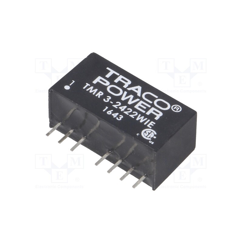 1 pcs x TRACO POWER - TMR 3-2422WIE - Converter: DC/DC, 3W, Uin: 9÷36V, Uout: 12VDC, Uout2: -12VDC, SIP8