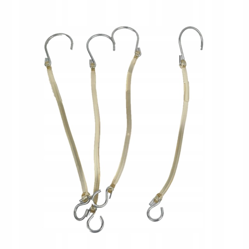 Hook, cotter pin, cable with eye, for trailer side, transparent, 4 pieces