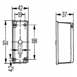 White and red marker lamp hella 2xs005 020 001 2xs005 020 001