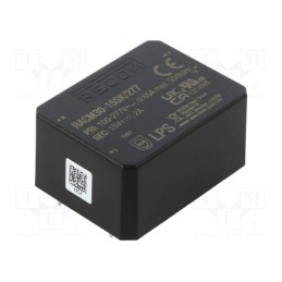 1 pcs x RECOM - RACM30-15SK/277 - Converter: AC/DC, 30W, 85÷305VAC, 15VDC, Iout: 2000mA, 90%, PCB