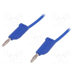1 pcs x SCHu00dcTZINGER - MFK 15 / 1 / 100 / BL - Test lead, 70VDC, 33VAC, 16A, banana plug 4mm,both sides, Len: 1m