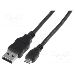 1 pcs x DIGITUS - AK-300110-030-S - Cable, USB 2.0, USB A plug,USB B micro plug, nickel plated, 3m