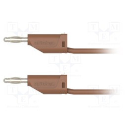 1 pcs x SCHu00dcTZINGER - MFK 15 / 1 / 100 / BR - Test lead, 70VDC, 33VAC, 16A, banana plug 4mm,both sides, Len: 1m