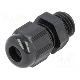 1 pcs x HELUKABEL - HT M12 RAL9005 - Cable gland, M12, 1.5, IP68, polyamide, black, HELUTOP HT-M
