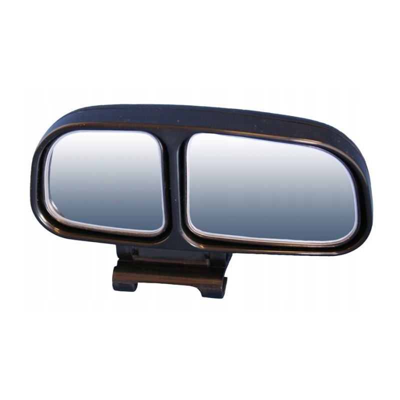 The mirror is placed on the left side mirror of the camper