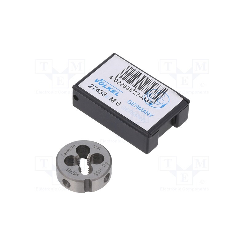 1 pcs x Vu00d6LKEL - 27438 - Threading die, high speed steel stal szybkotnąca HSS, M6, 1