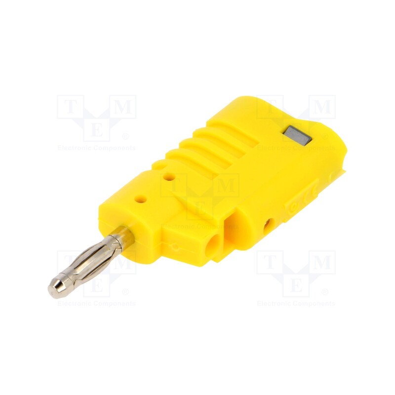 1 pcs x ELECTRO-PJP - 1084-4 - Plug, 4mm banana, 36A, 30VAC, 60VDC, yellow, non-insulated, 57.2mm