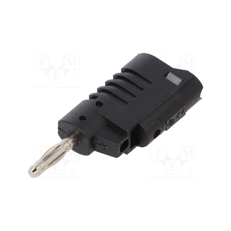1 pcs x ELECTRO-PJP - 1084-0 - Plug, 4mm banana, 36A, 30VAC, 60VDC, black, non-insulated, 57.2mm
