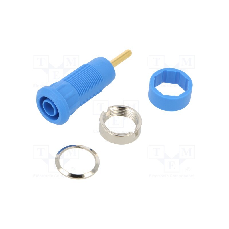 1 pcs x STu00c4UBLI - 65.3304-23 - Socket, 2mm banana, Overall len: 29mm, blue, on panel,push-in