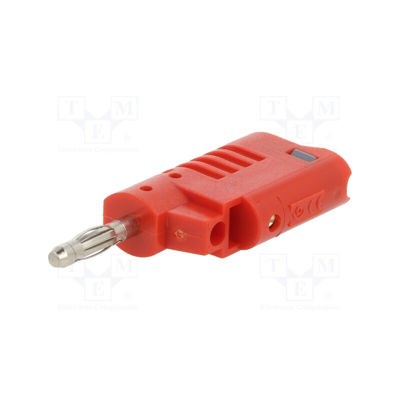 1 pcs x ELECTRO-PJP - 1084-2 - Plug, 4mm banana, 36A, 30VAC, 60VDC, red, non-insulated, 57.2mm