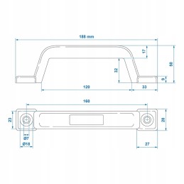 Solid black car trailer handle