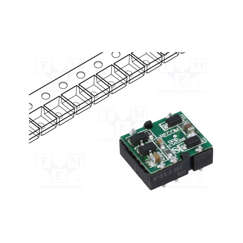 1 pcs x RECOM - R1SX-3.305-R - Converter: DC/DC, 1W, Uin: 2.97÷3.63V, Uout: 5VDC, Iout: 200mA, SMD