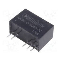 1 pcs x AIMTEC - AM2DM-0515DH60-NZ - Converter: DC/DC, 2W, Uin: 4.5÷5.5V, Uout: 15VDC, Uout2: -15VDC, SIP7