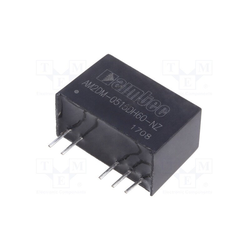 1 pcs x AIMTEC - AM2DM-0515DH60-NZ - Converter: DC/DC, 2W, Uin: 4.5÷5.5V, Uout: 15VDC, Uout2: -15VDC, SIP7