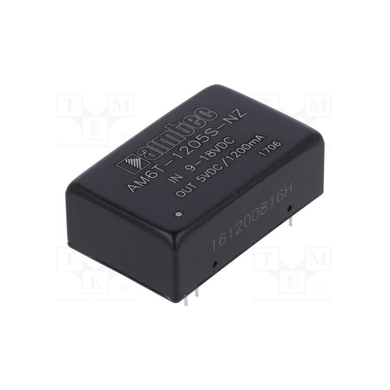 1 pcs x AIMTEC - AM6T-1205S-NZ - Converter: DC/DC, 6W, Uin: 9÷18V, Uout: 5VDC, Iout: 1.2A, DIP24