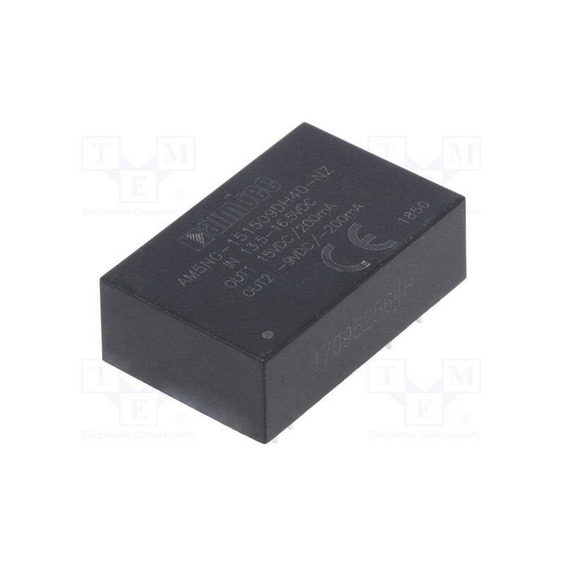 1 pcs x AIMTEC - AM5NG-151509DH40-NZ - Converter: DC/DC, 5W, Uin: 13.5÷16.5V, Uout: 15VDC, Uout2: -9VDC