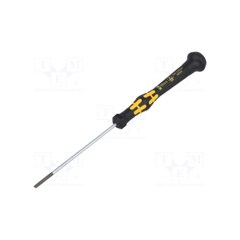 1 pcs x WERA - 5030103001 - Screwdriver, slot, precision, 2,0x0,4mm, ESD, Blade length: 60mm