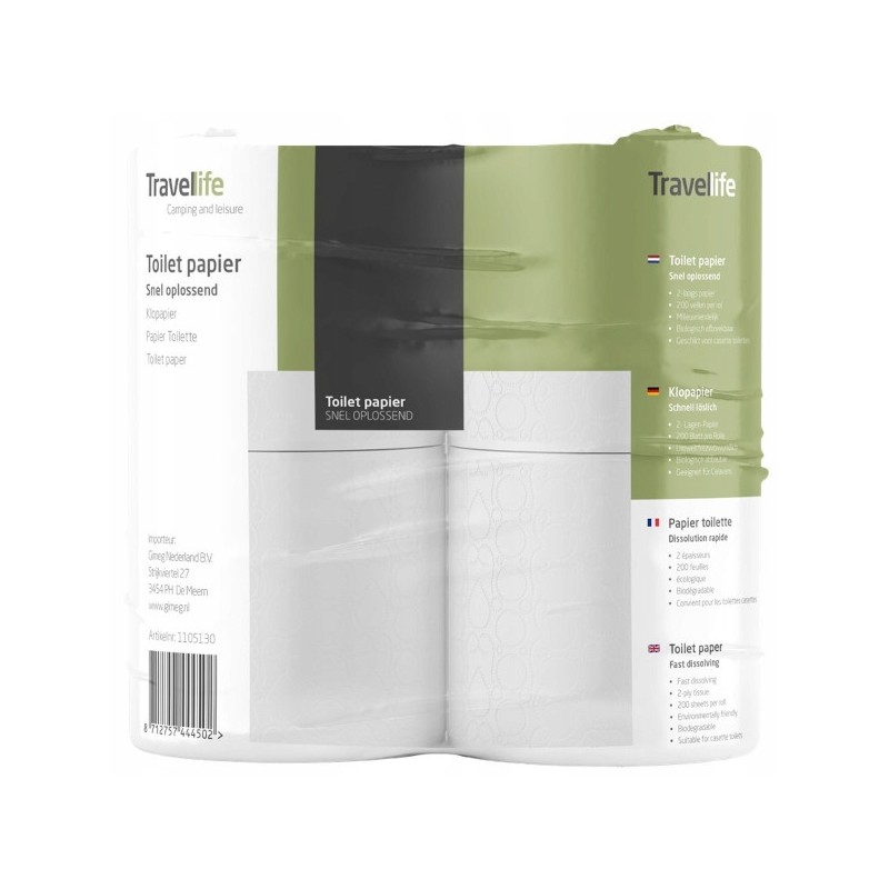 Travellife dissolvable toilet paper 4 rolls