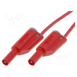 1 pcs x ELECTRO-PJP - 2612-IEC-100-RT - Test lead, 20A, banana plug 4mm,both sides, Len: 1m, red