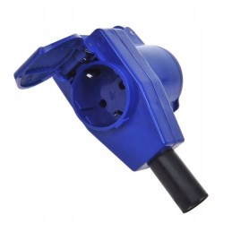 Angle plug with cee socket 230v 16a camping