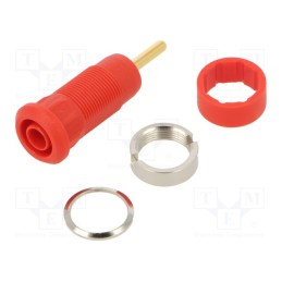 1 pcs x STu00c4UBLI - 65.3304-22 - Socket, 2mm banana, Overall len: 29mm, red, on panel,push-in