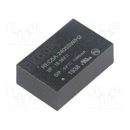 1 pcs x RECOM - REC5A-2405SW/H2 - Converter: DC/DC, 5W, Uin: 18÷36V, Uout: 5VDC, Iout: 1A, DIP24, REC5A