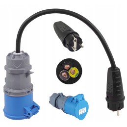 Adapter, CEE plug, 230v socket, IP44 adapter